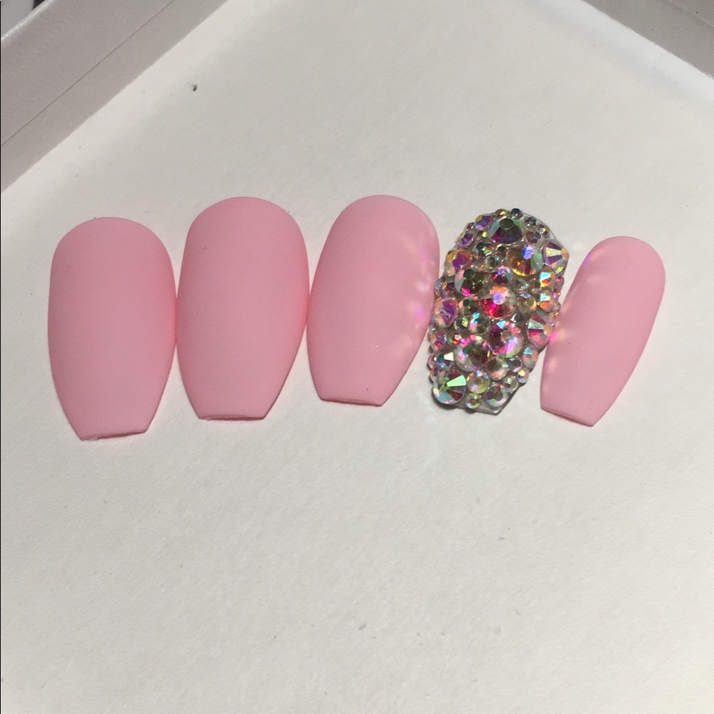 Custom Bling Coffin Press on Nails